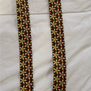 Men's Vibrant Floral Belt - Brown and Orange